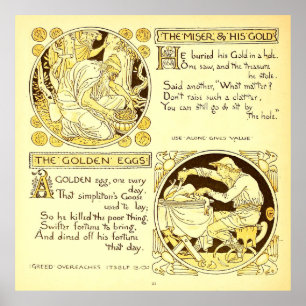 De Miser en zijn Gouden Walter Crane Poster