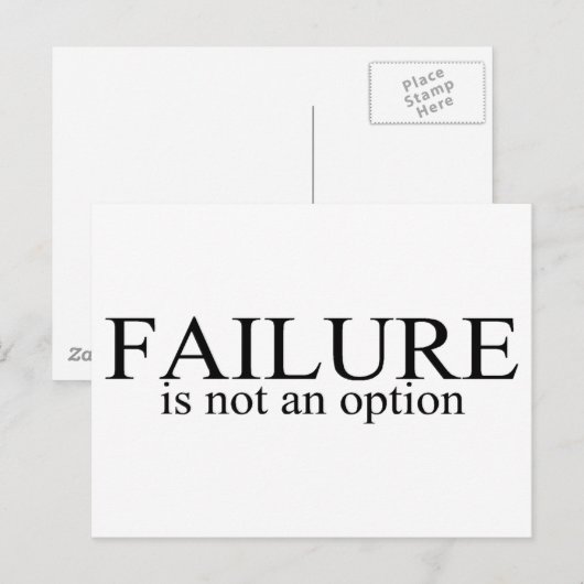 De mislukking is geen optie briefkaart (Voorkant / Achterkant)