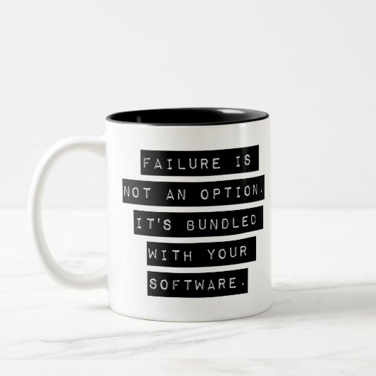 De mislukking is geen optie tweekleurige koffiemok (Links)
