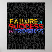 De mislukking is in lopend Motivatie citaten succe Poster (Voorkant)