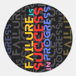 De mislukking is in lopend Motivatie citaten succe Ronde Sticker
