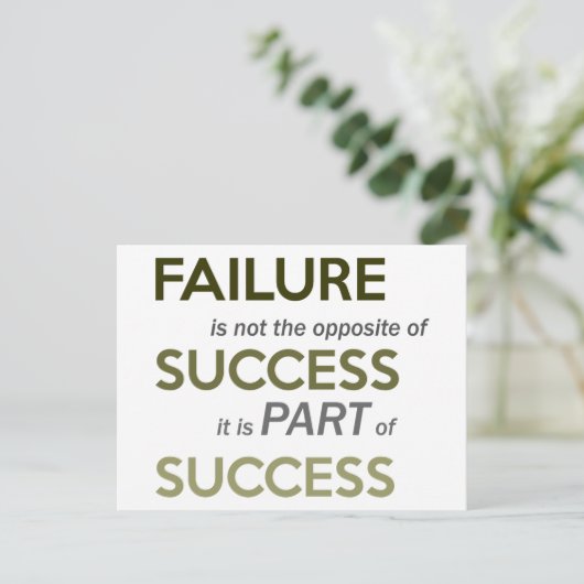 De mislukking is niet het tegenovergestelde van su briefkaart (Staand voorkant)