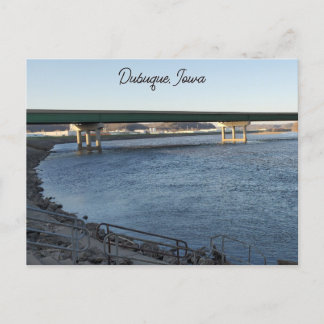 De Mississippi River Bridge bij Dubuque Iowa Briefkaart