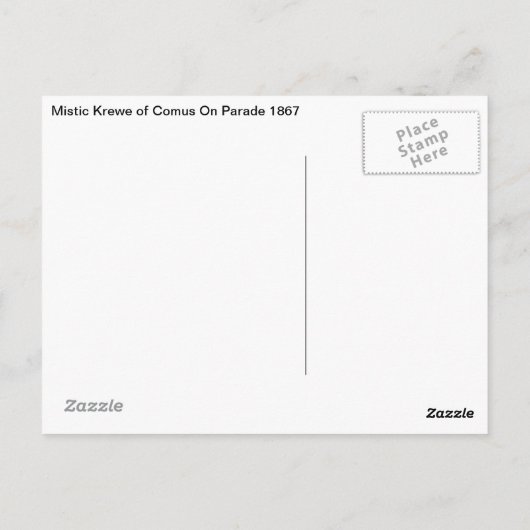 De mistische konijn Comus op parade,  post Briefkaart (Achterkant)