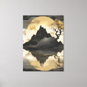 De Misty Mountain Black & Gold Canvas Afdruk (Voorkant)