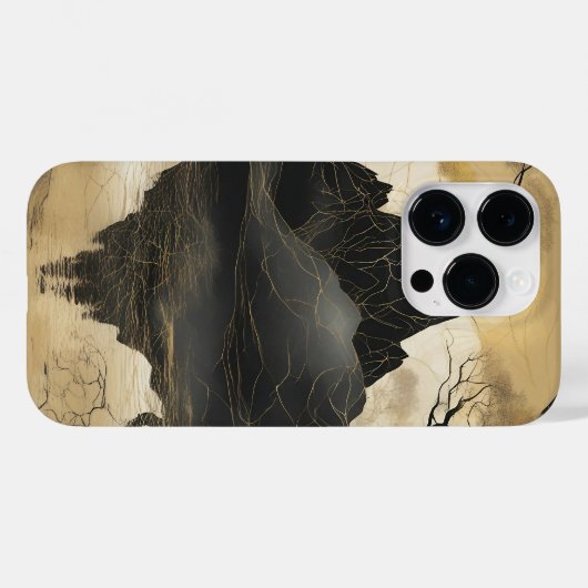 De Misty Mountain Black & Gold Case-Mate iPhone Case (Achterkant (horizontaal))