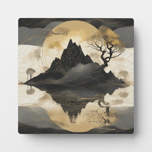 De Misty Mountain Black & Gold Fotoplaat (Voorkant)