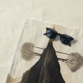 De Misty Mountain Black & Gold Strandlaken (In situ)