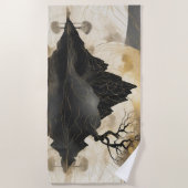 De Misty Mountain Black & Gold Strandlaken (Voorkant)