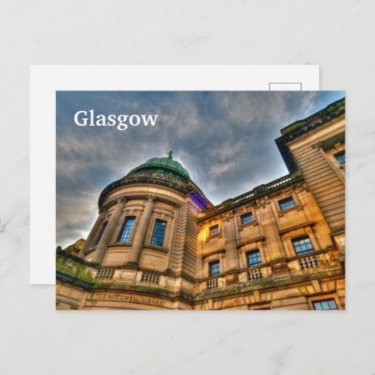 De Mitchell Library, Glasgow, Schotland Briefkaart (Voorkant / Achterkant)