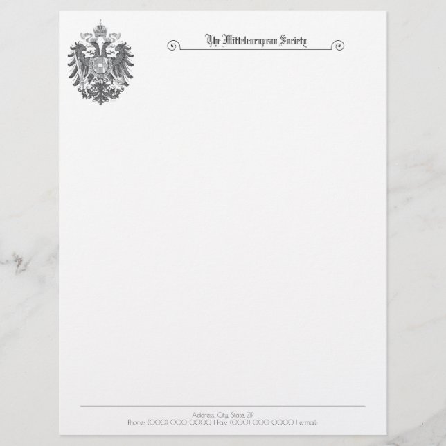 De Mitteleuropean Society Letterhead Briefhoofd (Voorkant)
