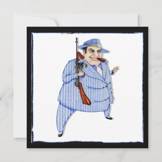 De Mob Boss Murder Mystery Uitnodiging (Achterkant)