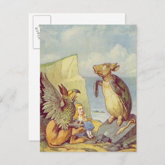 De Mock Turtle en de Griffin Briefkaart (Voorkant / Achterkant)