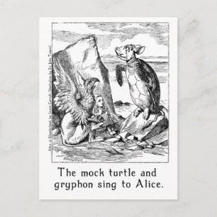 De Mock Turtle en Griffin Sing to Alice Briefkaart