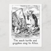 De Mock Turtle en Griffin Sing to Alice Briefkaart (Voorkant)