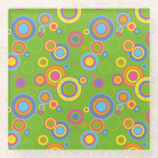 De Mod Circles van de terugkeer op Groen Glazen Onderzetter (Voorkant)