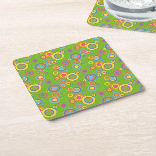 De Mod Circles van de terugkeer op Groen Kartonnen Onderzetters (Schuin)
