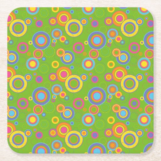 De Mod Circles van de terugkeer op Groen Kartonnen Onderzetters (Voorkant)