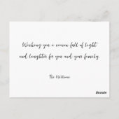 De mode Houndstooth Pset Santa met de sneeuwvlok Briefkaart (Achterkant)