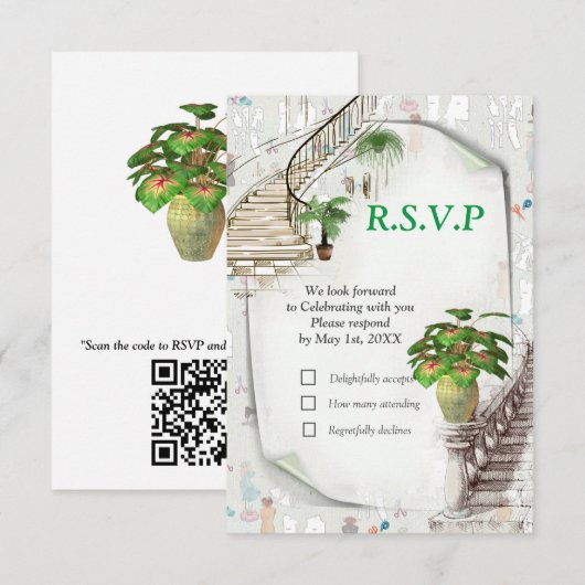 De Mode ontwerpers RSVP Kaartje (Voorkant / Achterkant)