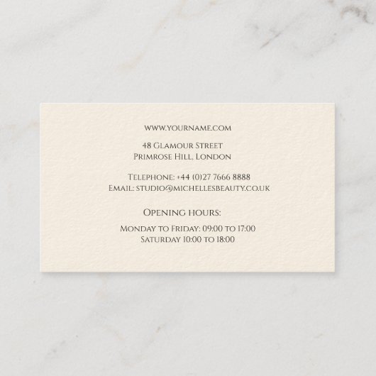 De Mode van de lijnkunst maakt omhoog, maakt kunst Visitekaartje (Achterkant)