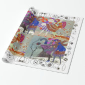 DE MODE VAN HET KARTJE VAN DE WINTER EN VAN DE HER CADEAUPAPIER (Uitgerold)