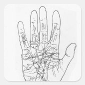 De modelhand vierkante sticker (Voorkant)