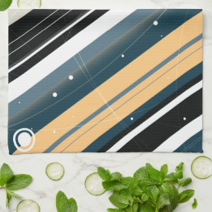 De modern-Retro Strepen van de marine en van de Pe Theedoek