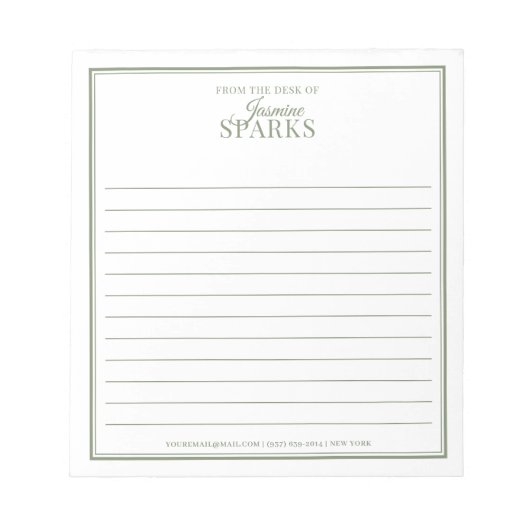 De Modern van de douane van het bureau van Naam da Notitieblok (Voorkant)