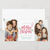 De moderne 2-foto van de Vakantie van Kerstmis van Feestdagenkaart (Voorkant / Achterkant)