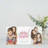 De moderne 2-foto van de Vakantie van Kerstmis van Feestdagenkaart (Staand voorkant)