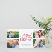 De moderne 4-foto van de Vakantie van Kerstmis van Feestdagenkaart (Staand voorkant)