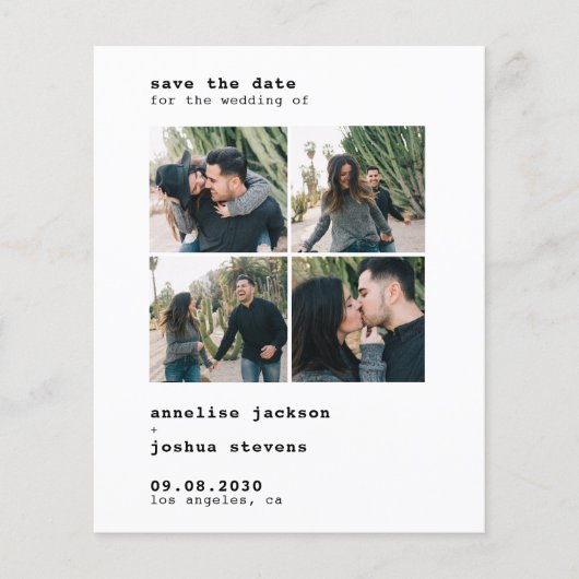 De moderne 4 foto's van de begroting bruiloft bewa flyer (Voorkant)