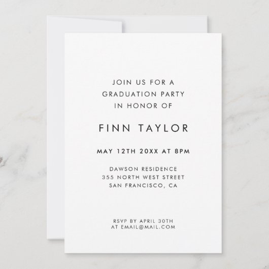 De moderne aankondiging van het afstuderen van de  (Achterkant)