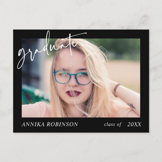 De moderne aankondiging van het afstuderen van het briefkaart (Voorkant)