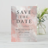 De moderne Abstracte Foto van Dusty Coral bewaart  Save The Date (Staand voorkant)