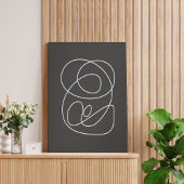 De moderne Abstracte lijn is zwart wit Canvas Afdruk