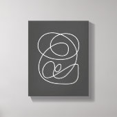 De moderne Abstracte lijn is zwart wit Canvas Afdruk (Voorkant)