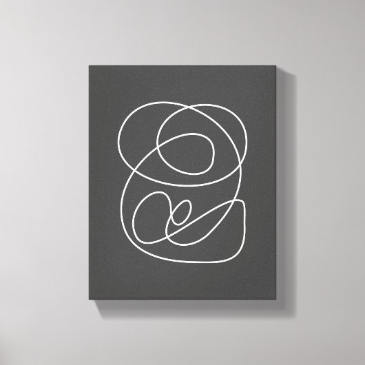 De moderne Abstracte lijn is zwart wit Canvas Afdruk (Voorkant)