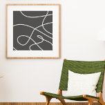 De moderne Abstracte lijn is zwart wit Poster<br><div class="desc">Tijdelijk Abstract Lijn Kunst Chic Black Witte Poster</div>