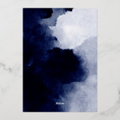 De moderne Abstracte marine van de Waterverf spare Folie Uitnodiging (Achterkant)