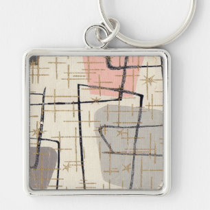 De Moderne Abstracte Stof Keychain van het midden