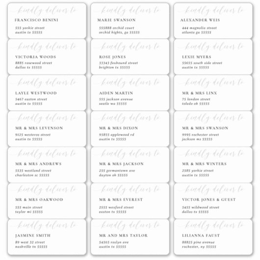 De moderne adresetiketten van de manuscriptbruilof sticker (Voorkant)