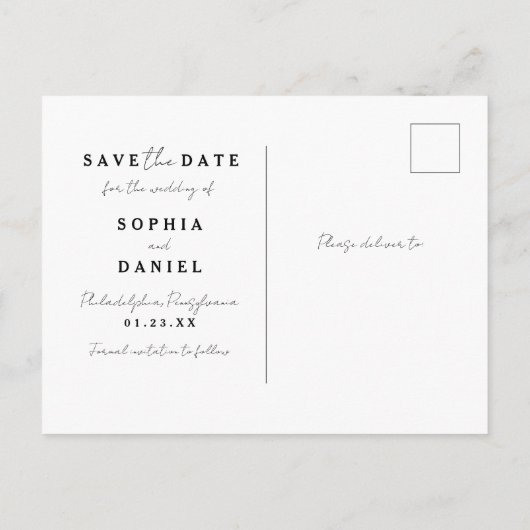 De moderne Arch Boho Arch met Foto sparen de Datum Aankondigingskaart (Achterkant)