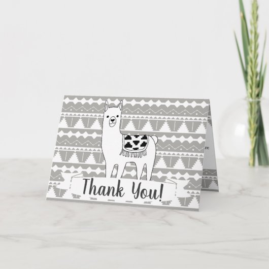 De moderne Azteekse Lama & het StammenPatroon Bedankkaart (Voorkant)