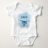 De moderne babyjongen blauw op maat romper (Voorkant)