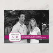 De moderne band Save the Date Briefkaart (Fuchsia) (Voorkant)