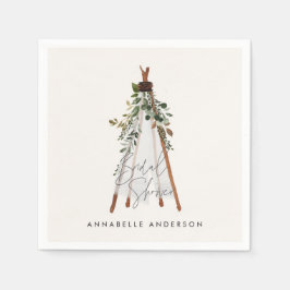 De moderne bladbladerige achtertuin van het blad i servet