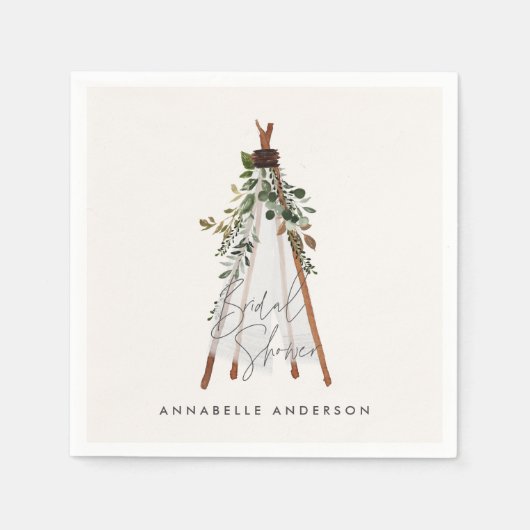 De moderne bladbladerige achtertuin van het blad i servet (Voorkant)