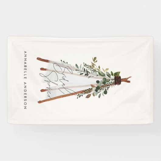 De moderne bladbladerige achtertuin van het blad i spandoek (Horizontaal)